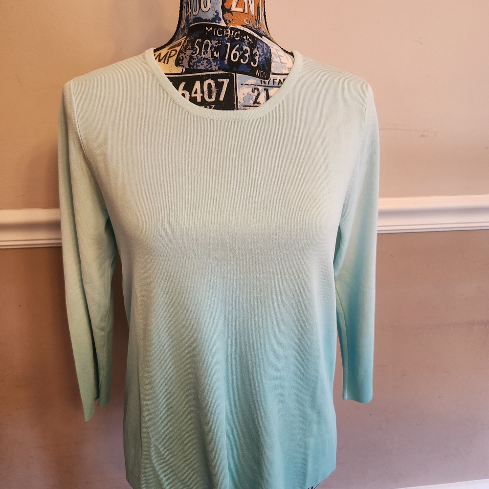Coldwater Creek Green Fitted Blouse